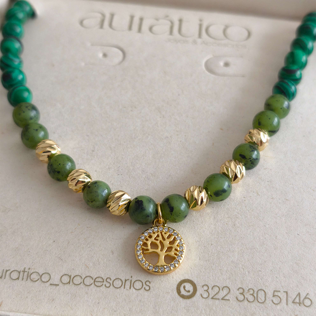 Collar Aura Verde Jade Africano