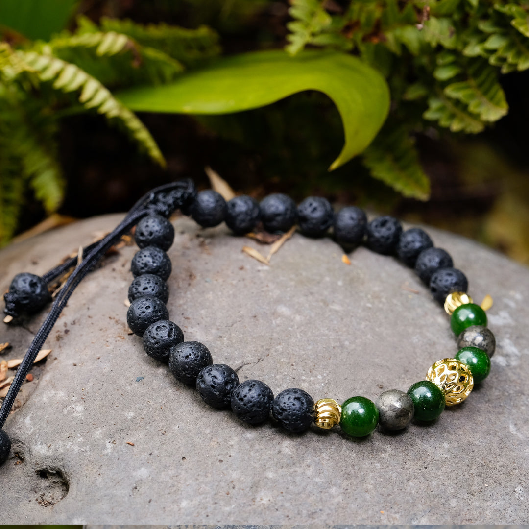 Energía de Prosperidad – Jade, Pirita y Piedra Volcánica