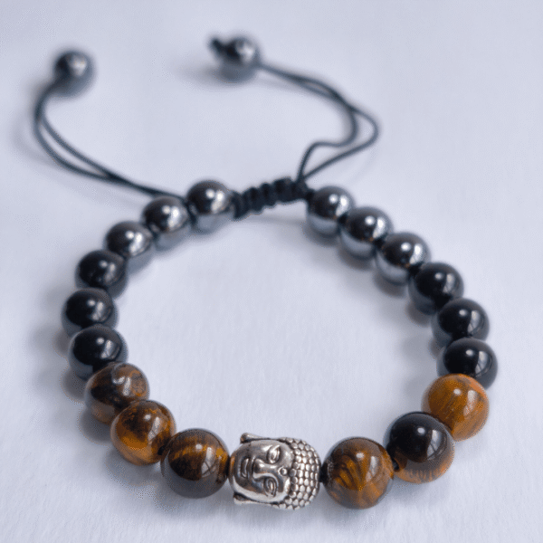 Manilla Turmalina Negra, Hematite y Ojo de tigre
